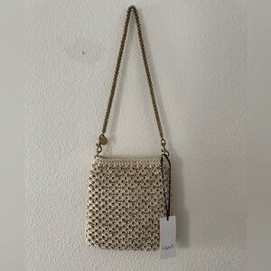 Clare V Cleore Cream & Gold Woven Shoulder Bag-Rare Find!!